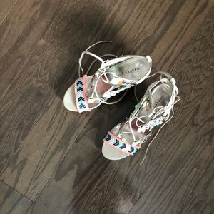 Madden girl espadrilles, taupe/multicolored Sz9.5